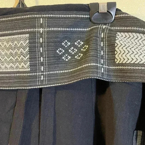 PANASIAM Size XL Black Pants Harem Aladdin Yoga Fold Waist Pocket Wide Leg NEW - Picture 3 of 14